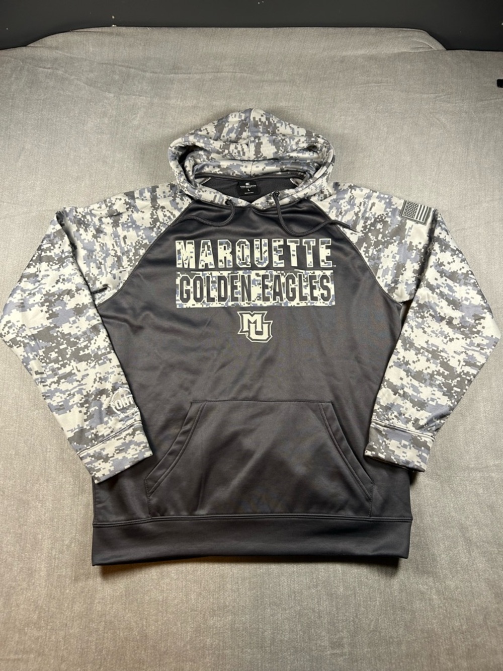 OHT Marquette Golden Eagles Men's Black & Gray Camo Pullover Hoodie